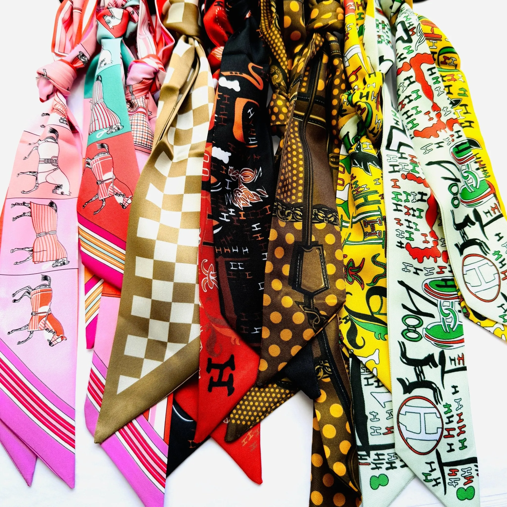Variety Satin Silk Scarves – Perfect for Bags, Hair, and Neck Styling