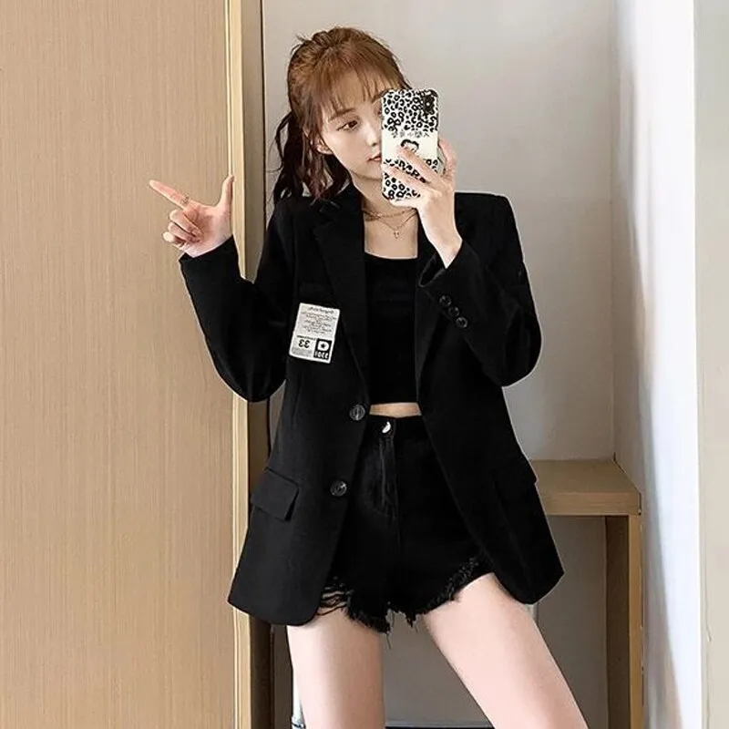 Wjczt Autumn Design Blazer Women White Solid Suit Jackets Loose Causal Tailored Coat Korean Fashion Lady Office Outwear New