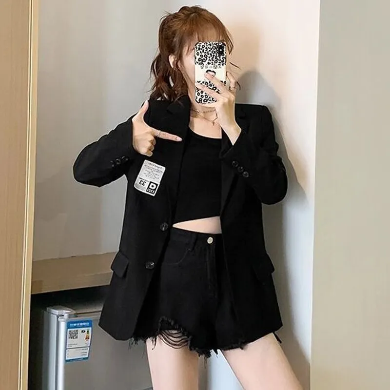 Wjczt Autumn Design Blazer Women White Solid Suit Jackets Loose Causal Tailored Coat Korean Fashion Lady Office Outwear New
